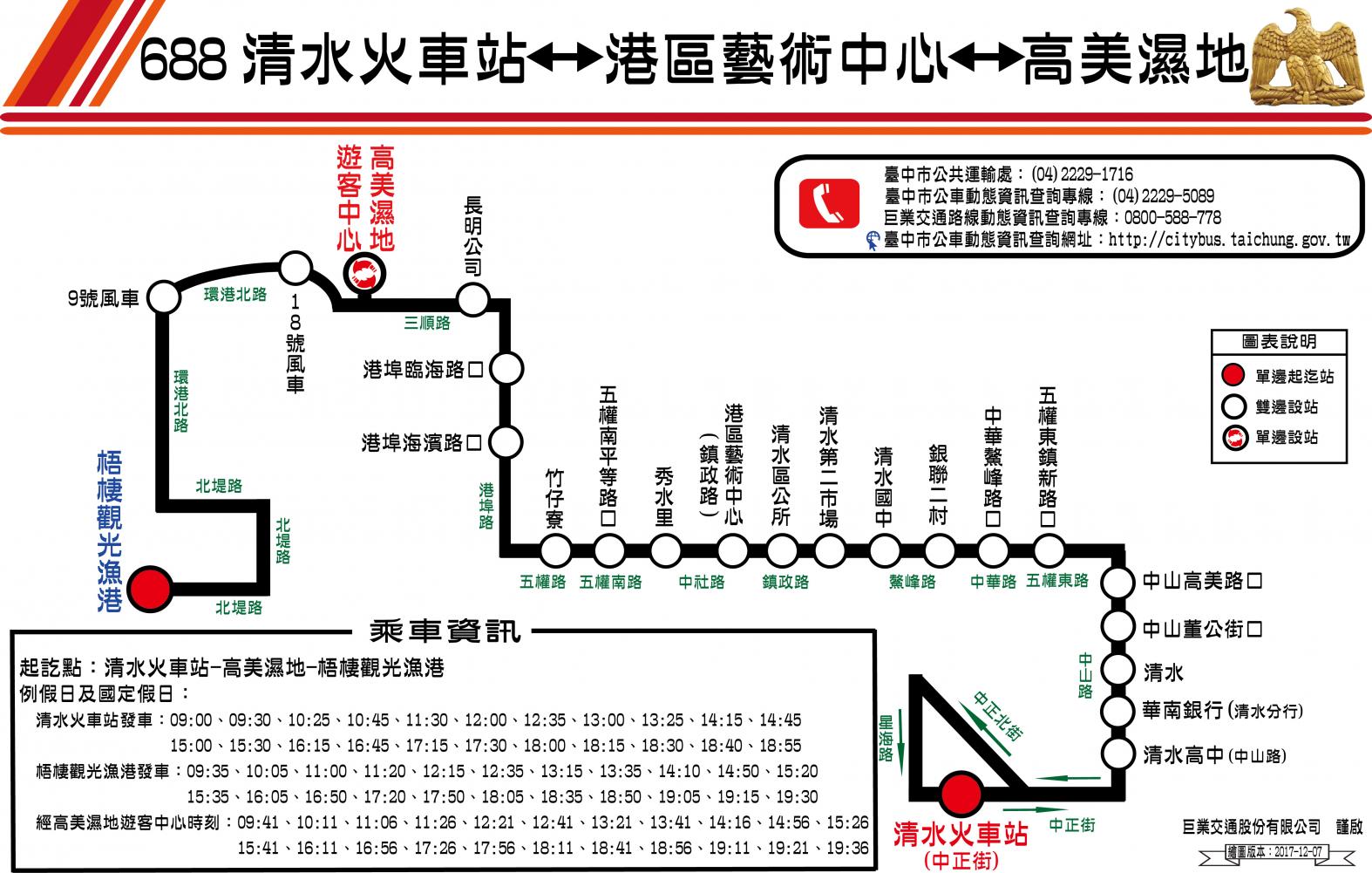 巨業客運688公車 - 高美濕地旅遊網
